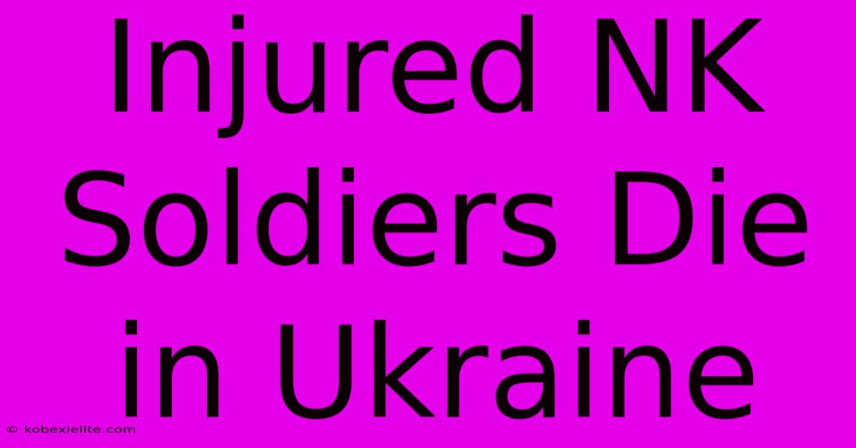 Injured NK Soldiers Die In Ukraine