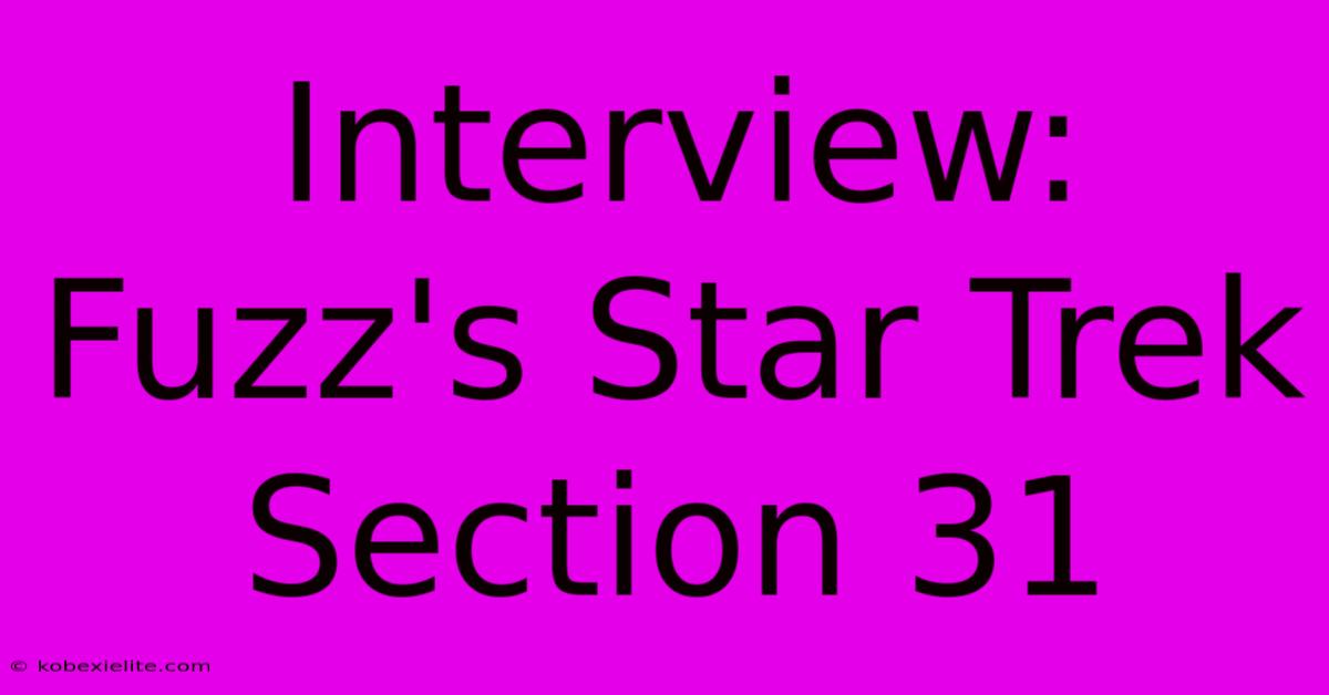 Interview: Fuzz's Star Trek Section 31