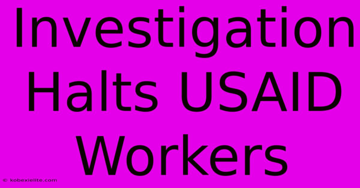 Investigation Halts USAID Workers