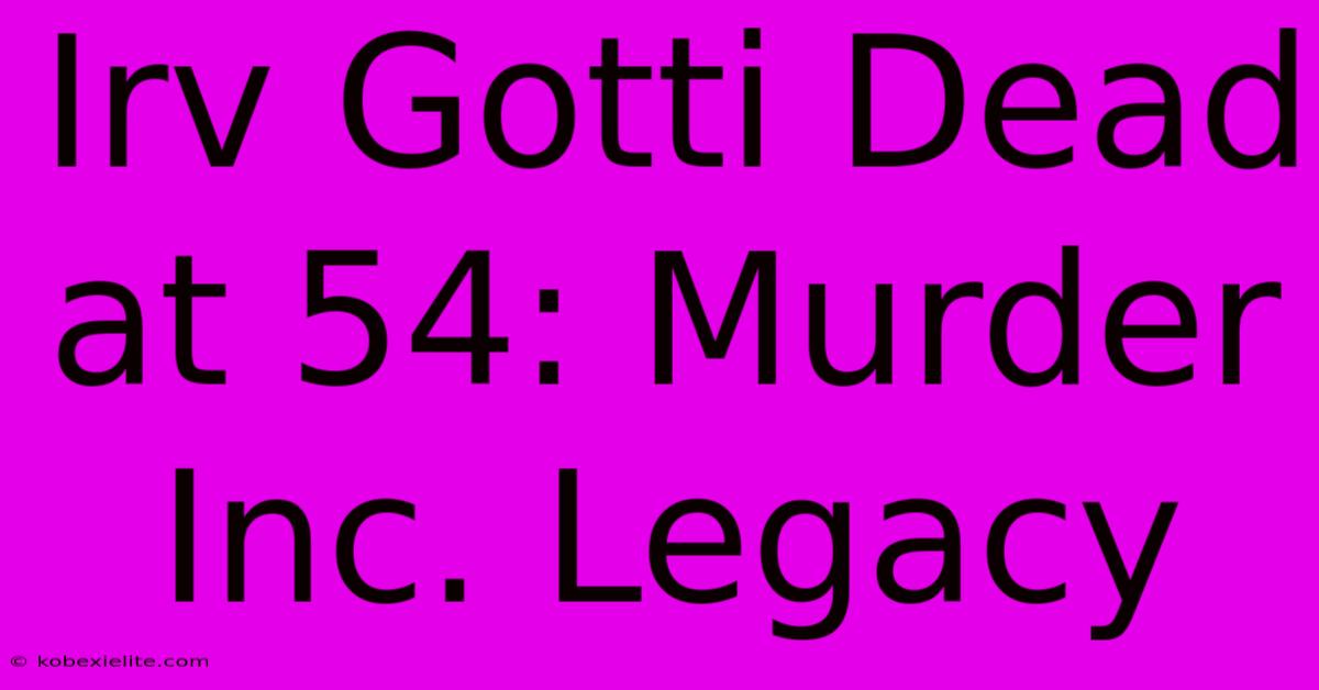 Irv Gotti Dead At 54: Murder Inc. Legacy