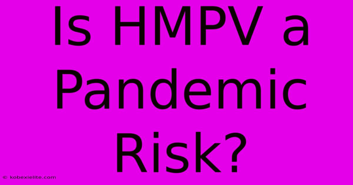 Is HMPV A Pandemic Risk?