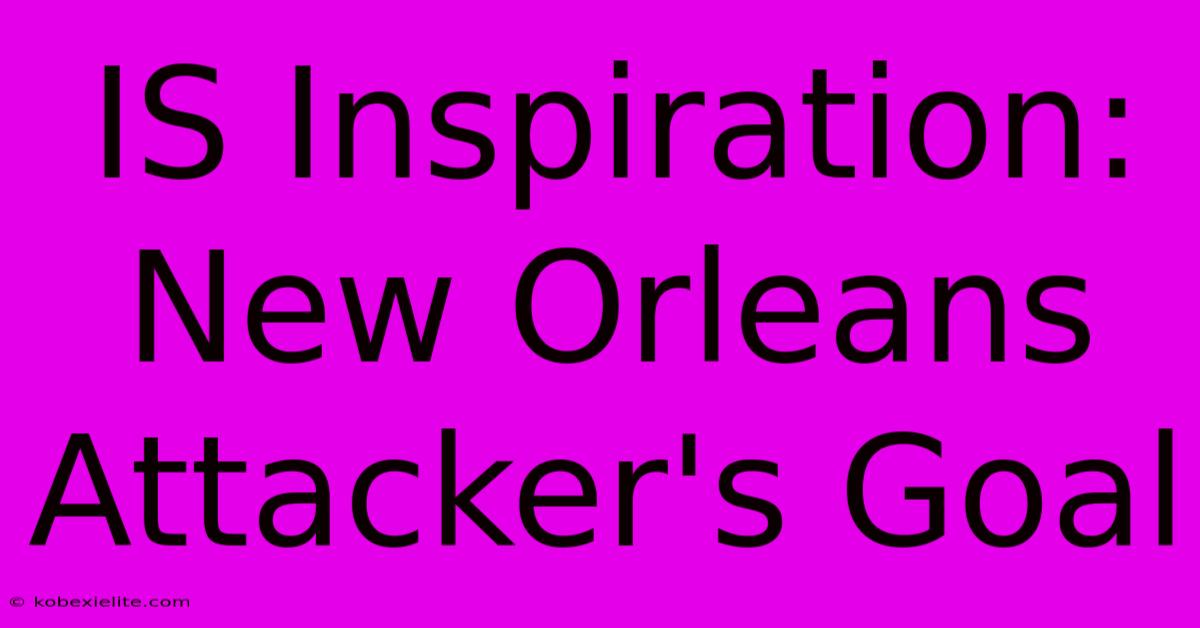 IS Inspiration: New Orleans Attacker's Goal