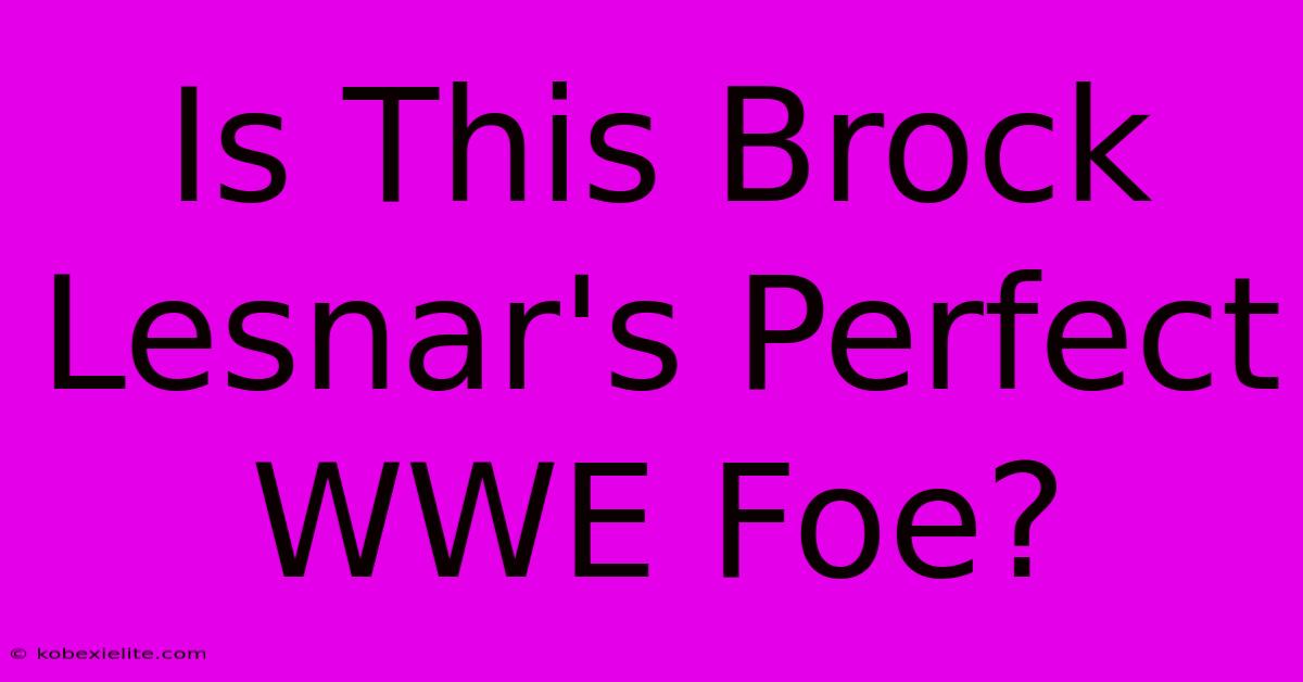 Is This Brock Lesnar's Perfect WWE Foe?