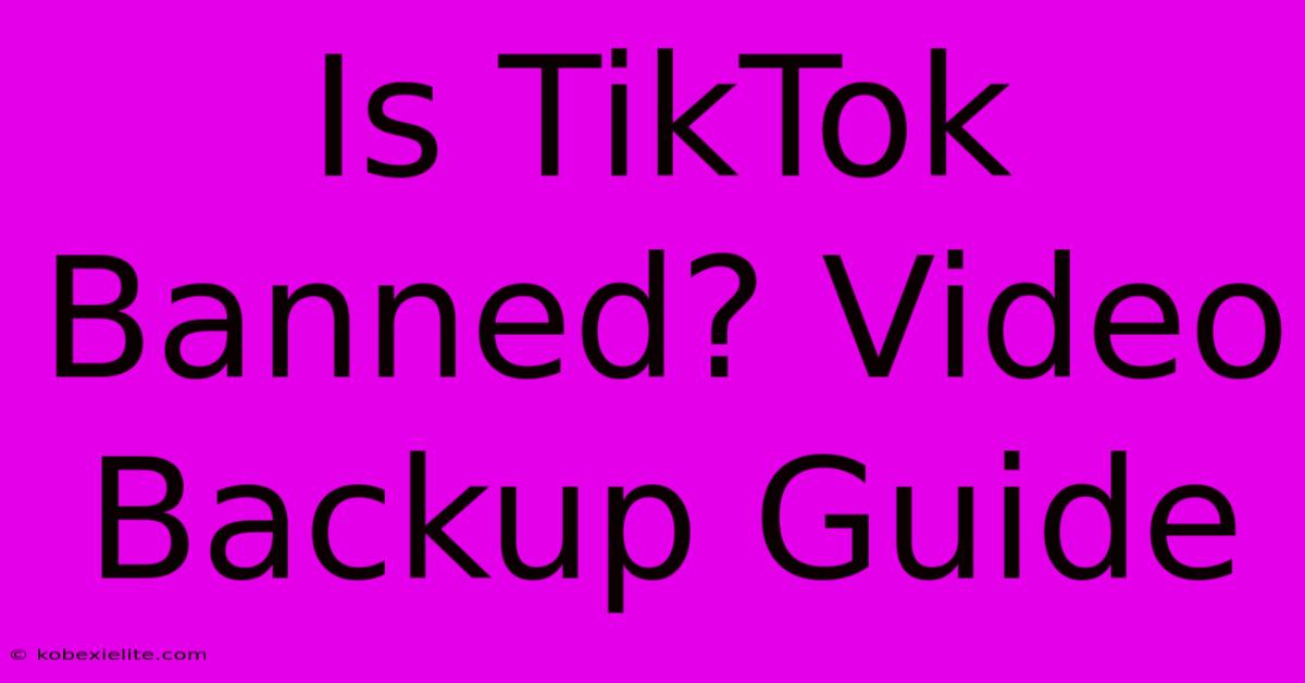 Is TikTok Banned? Video Backup Guide