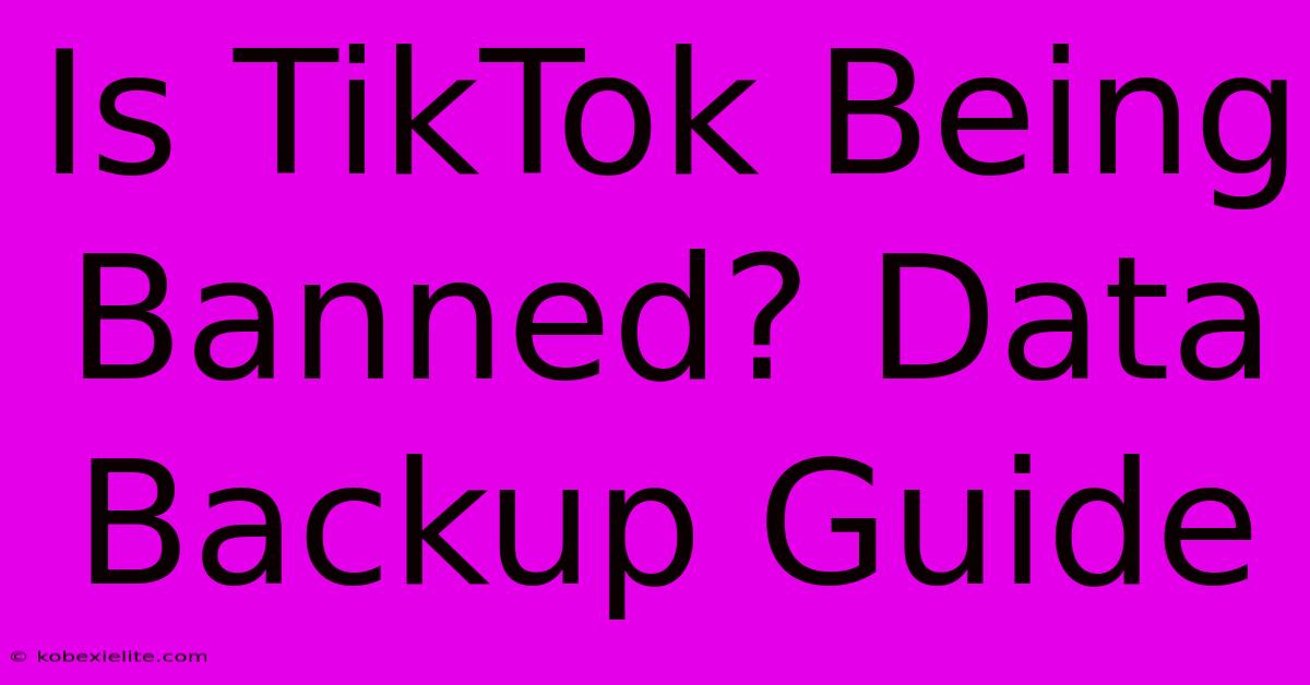 Is TikTok Being Banned? Data Backup Guide