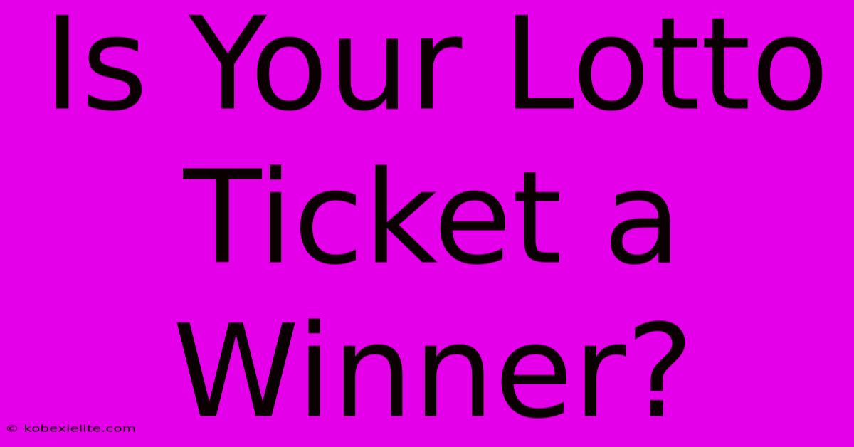 Is Your Lotto Ticket A Winner?