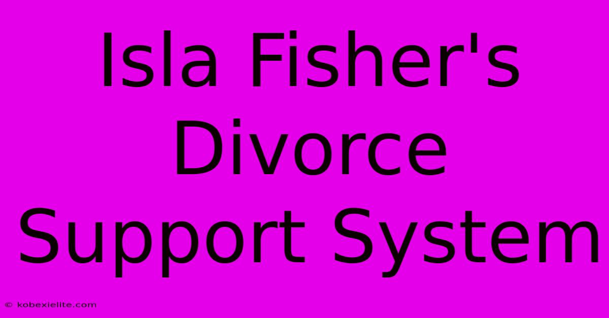 Isla Fisher's Divorce Support System