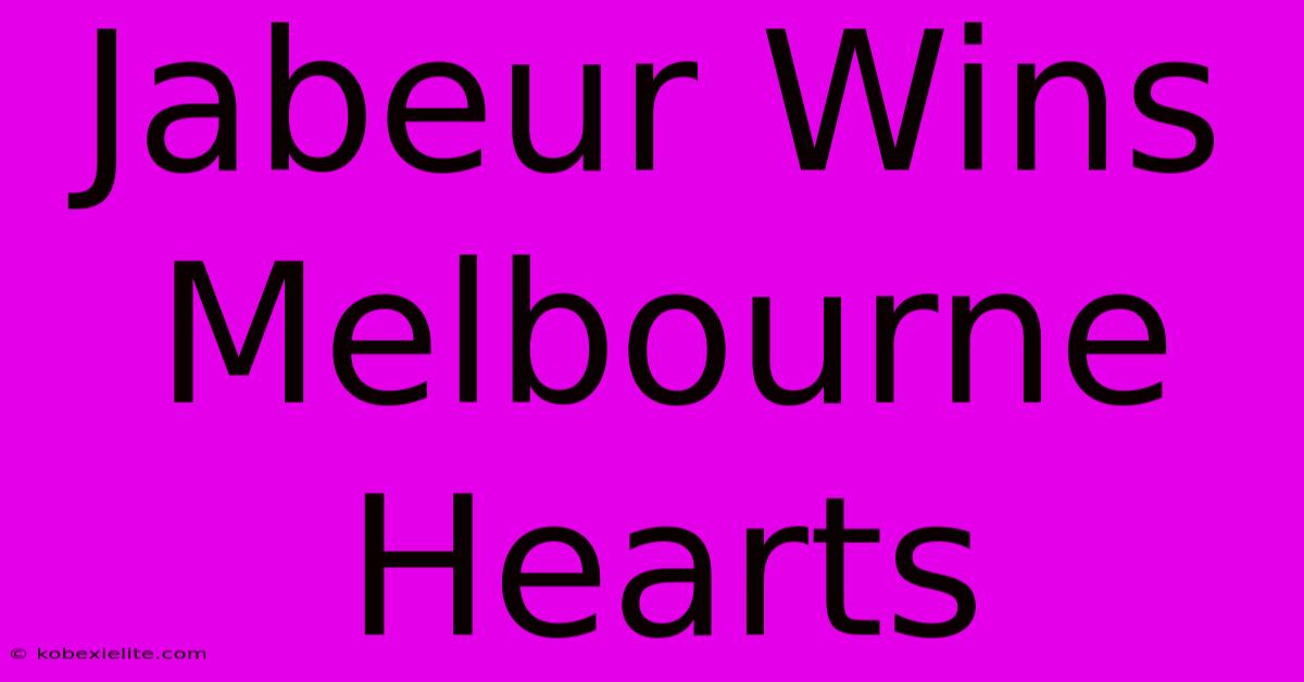 Jabeur Wins Melbourne Hearts