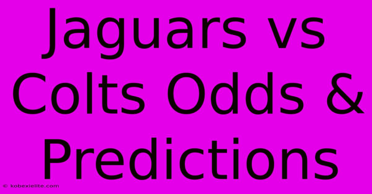 Jaguars Vs Colts Odds & Predictions