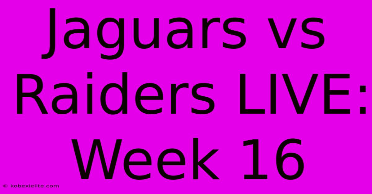 Jaguars Vs Raiders LIVE: Week 16