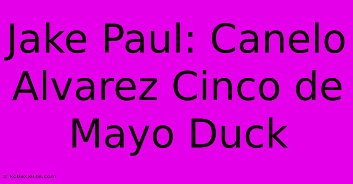 Jake Paul: Canelo Alvarez Cinco De Mayo Duck