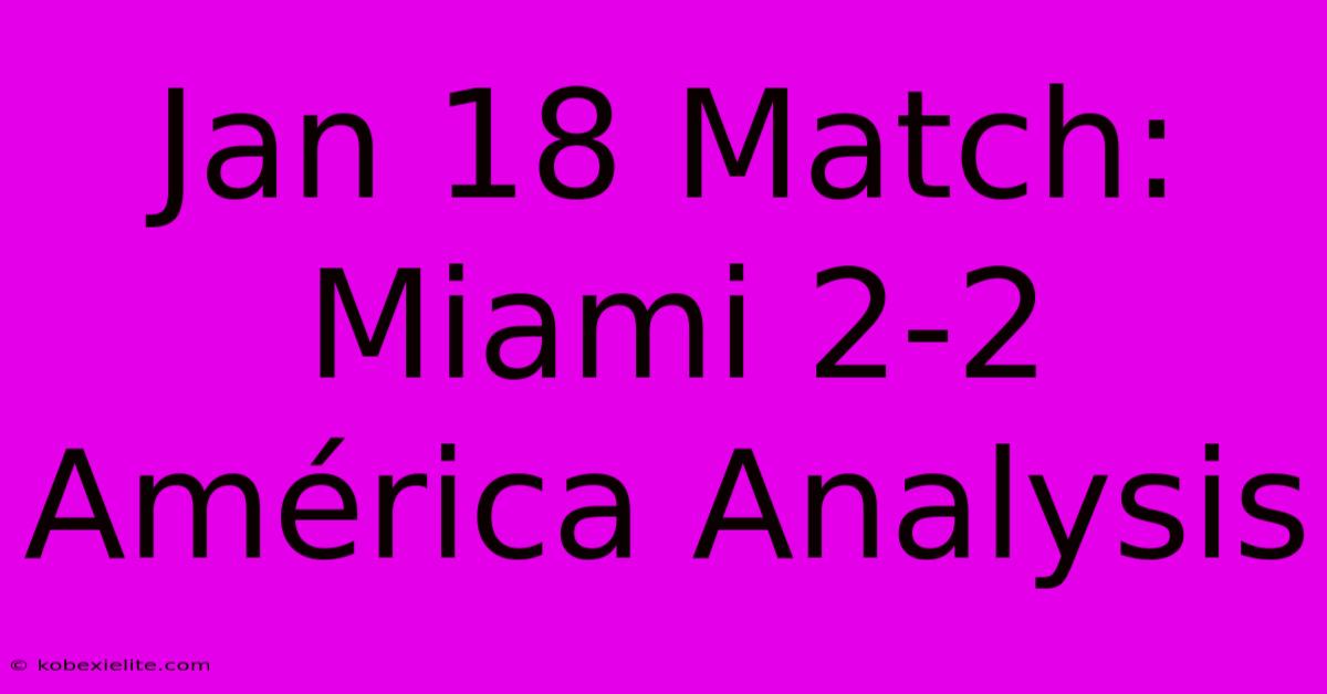 Jan 18 Match: Miami 2-2 América Analysis