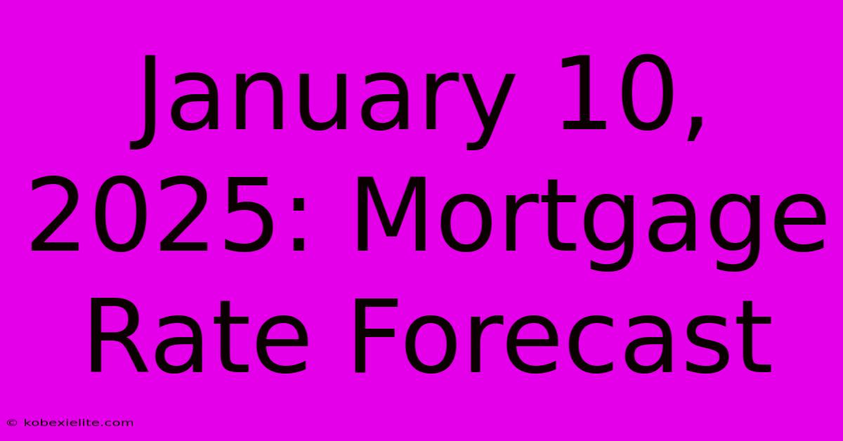 January 10, 2025: Mortgage Rate Forecast