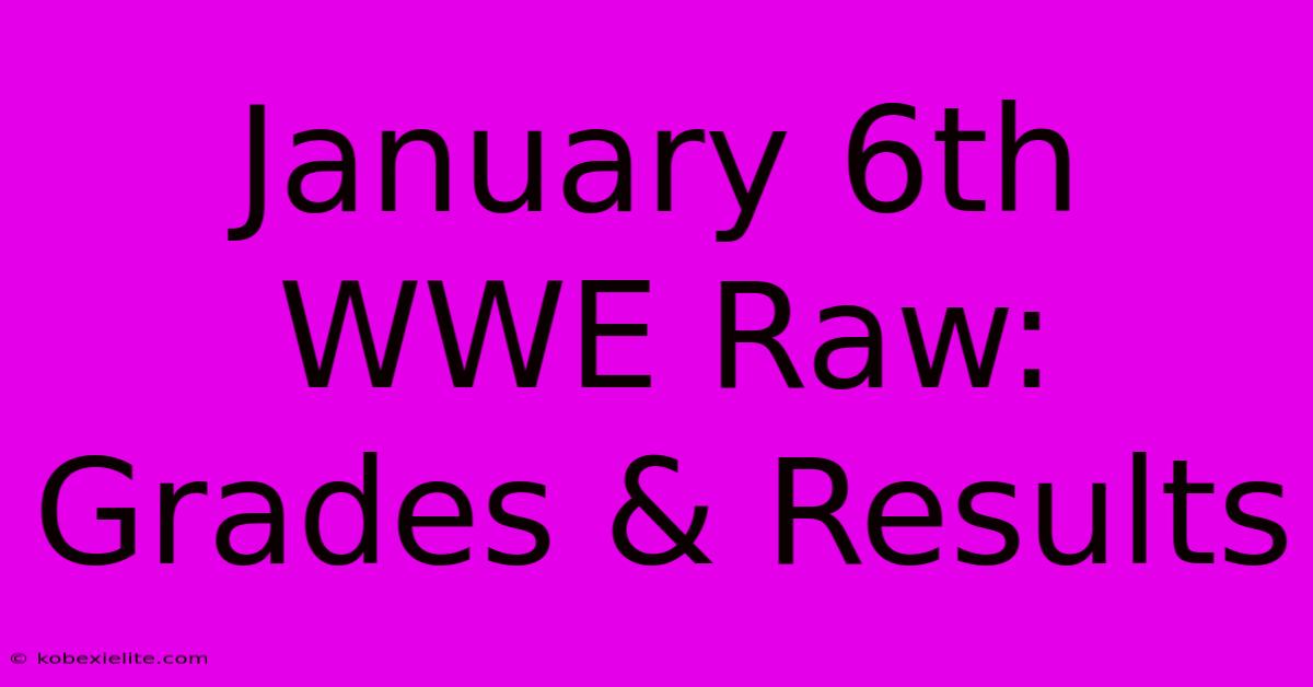 January 6th WWE Raw: Grades & Results