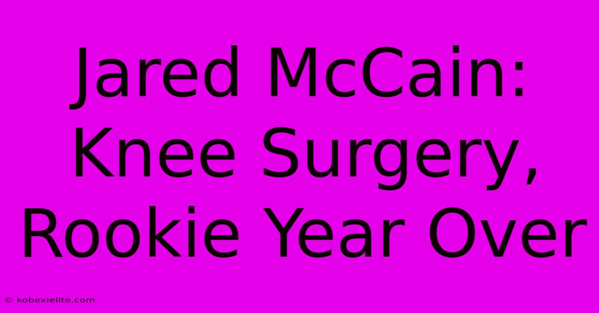 Jared McCain: Knee Surgery, Rookie Year Over Jared McCain: Knee Surgery, Rookie Year Over