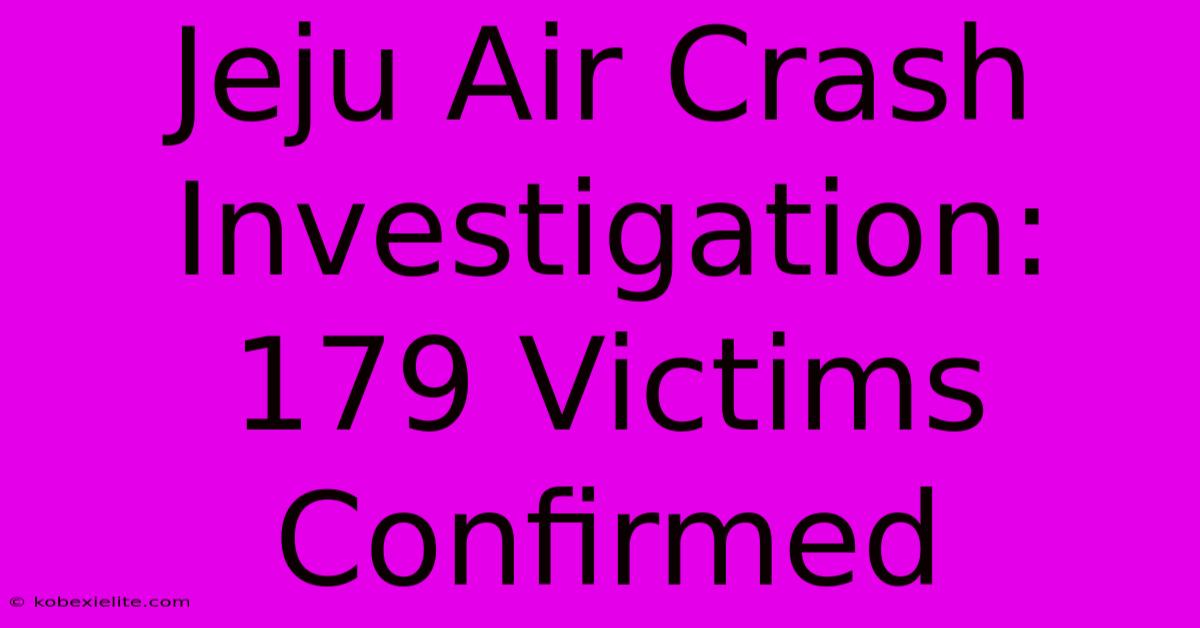 Jeju Air Crash Investigation: 179 Victims Confirmed