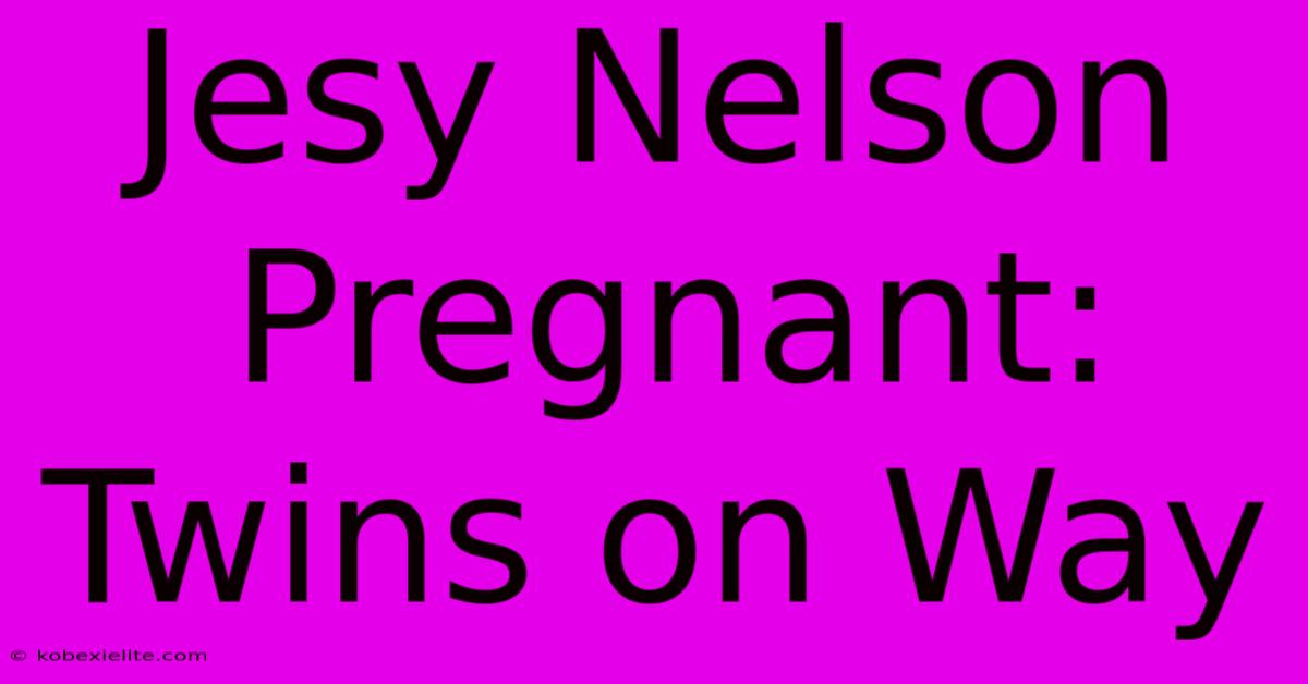 Jesy Nelson Pregnant: Twins On Way