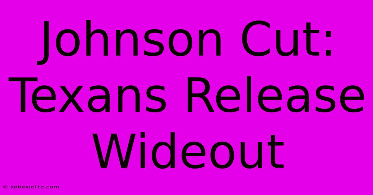 Johnson Cut: Texans Release Wideout