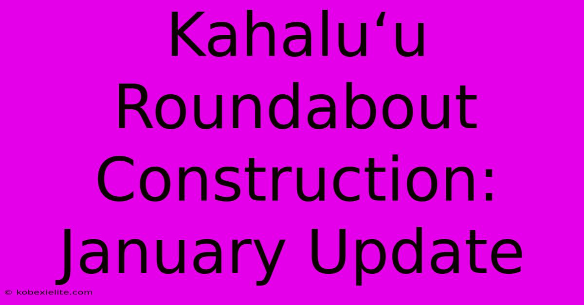 Kahaluʻu Roundabout Construction: January Update