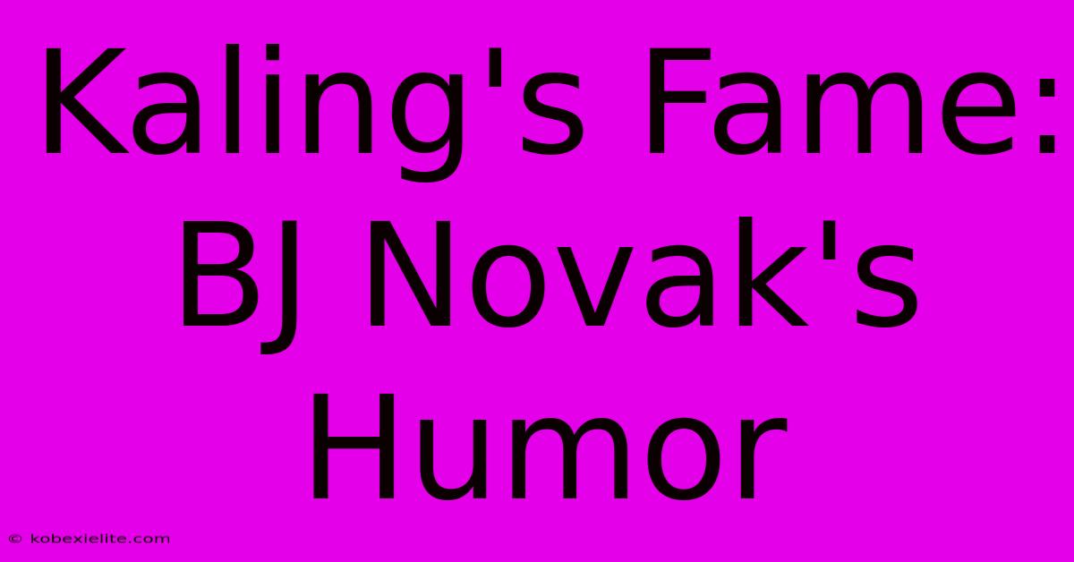 Kaling's Fame: BJ Novak's Humor