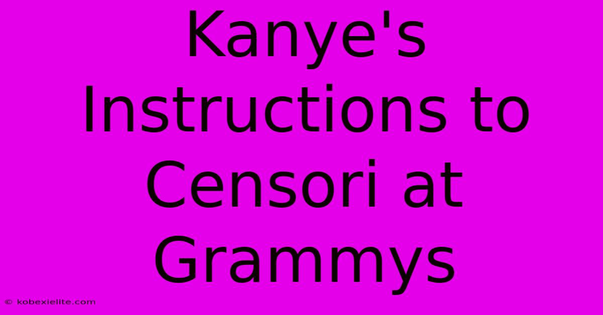 Kanye's Instructions To Censori At Grammys