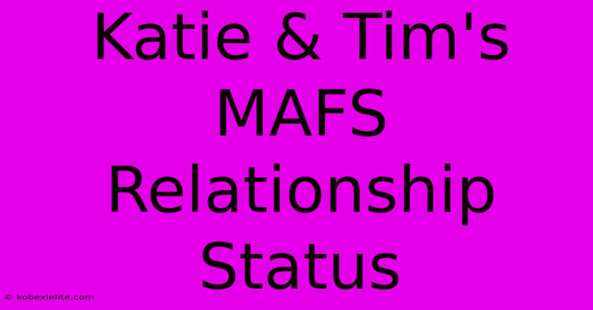 Katie & Tim's MAFS Relationship Status