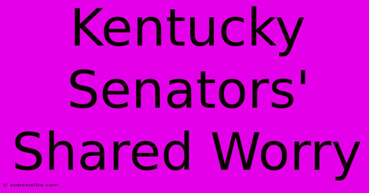 Kentucky Senators' Shared Worry