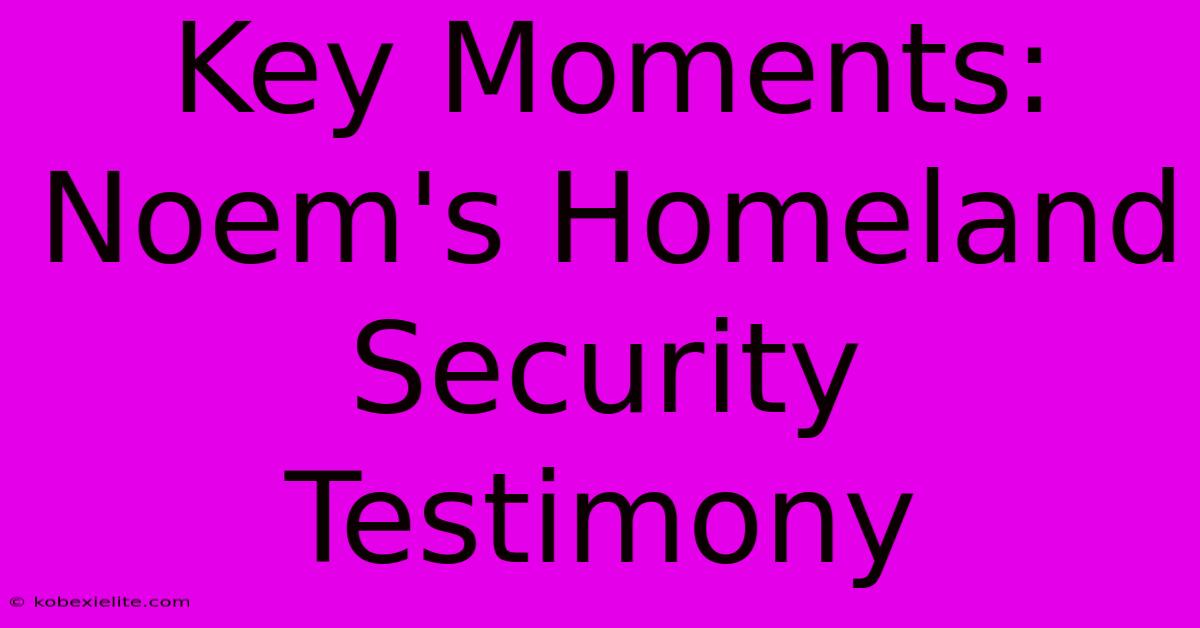 Key Moments: Noem's Homeland Security Testimony