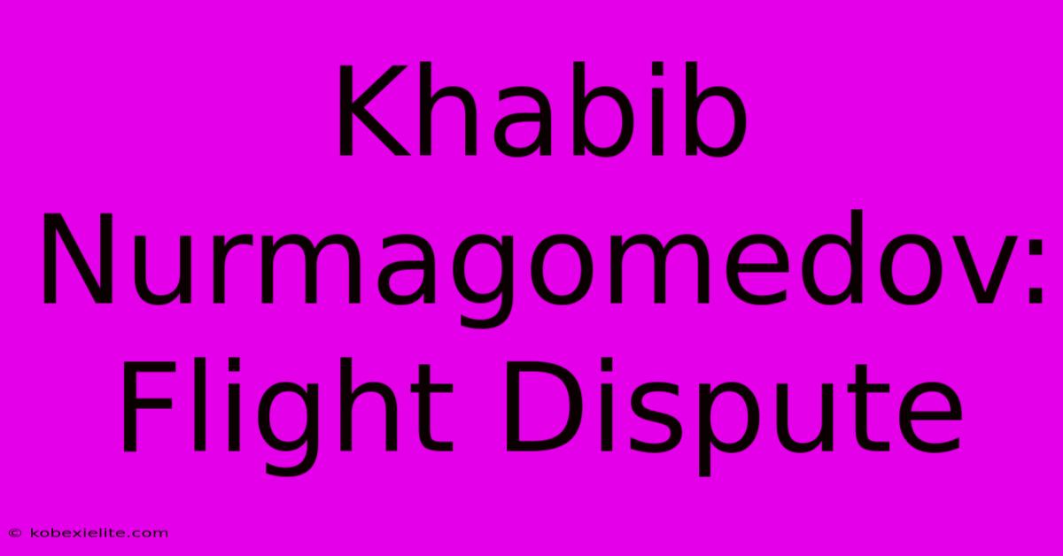 Khabib Nurmagomedov: Flight Dispute