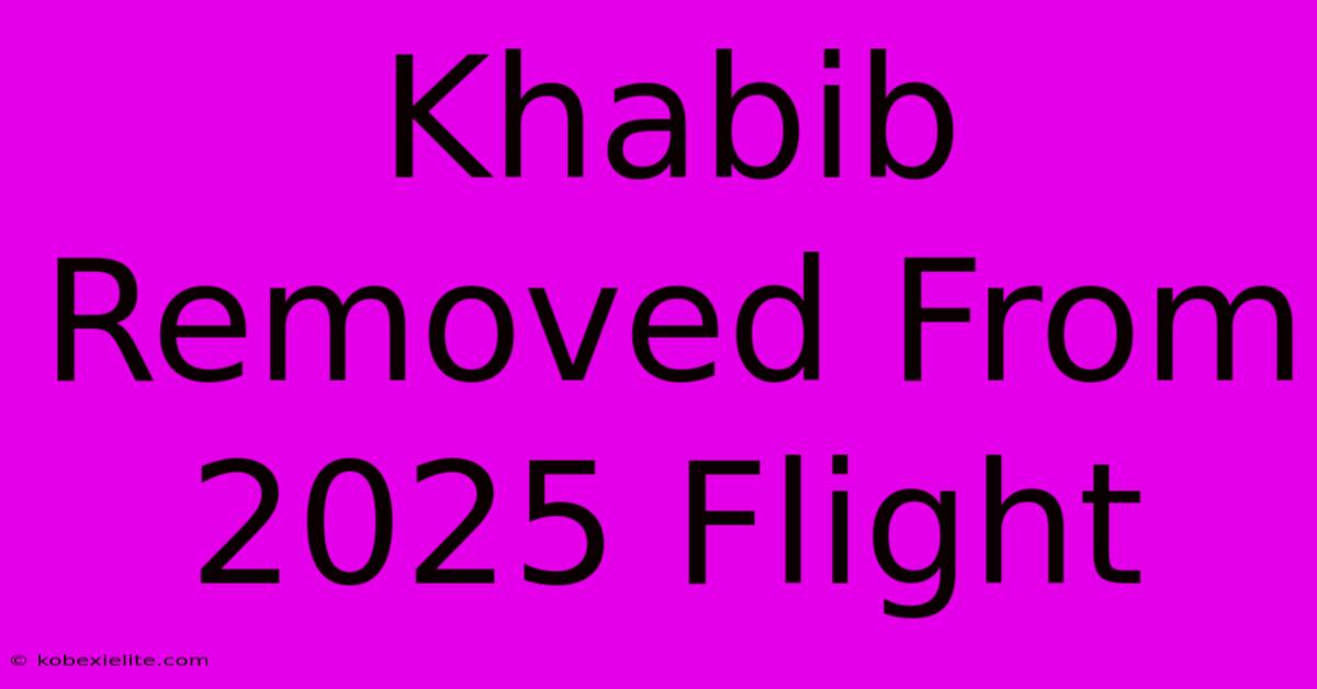 Khabib Removed From 2025 Flight