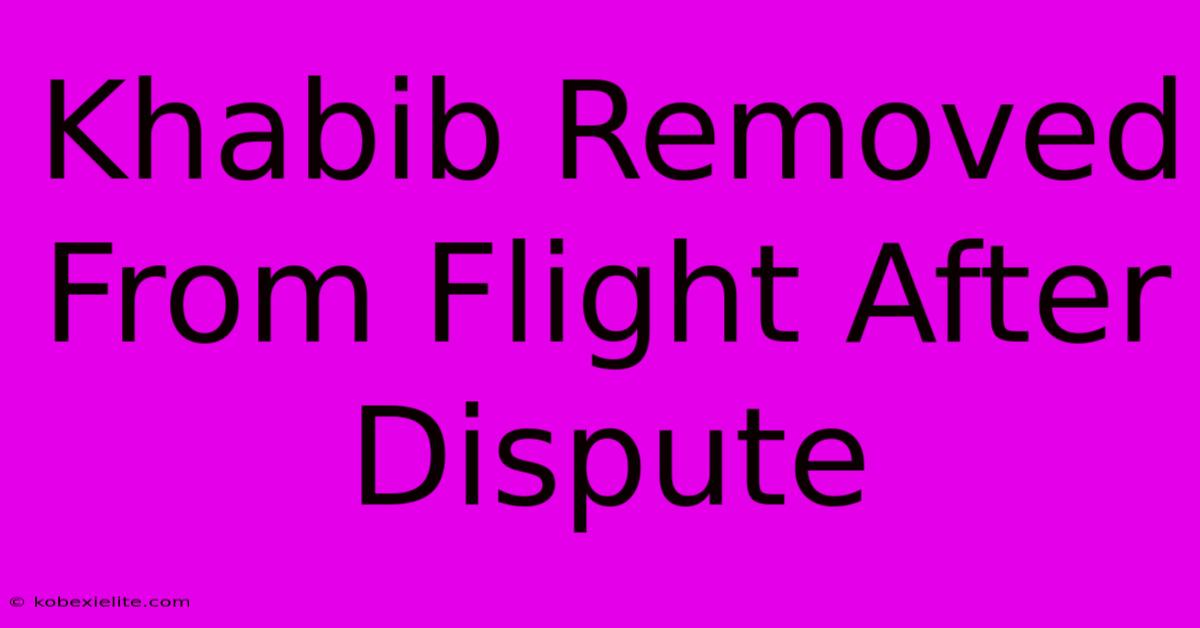 Khabib Removed From Flight After Dispute