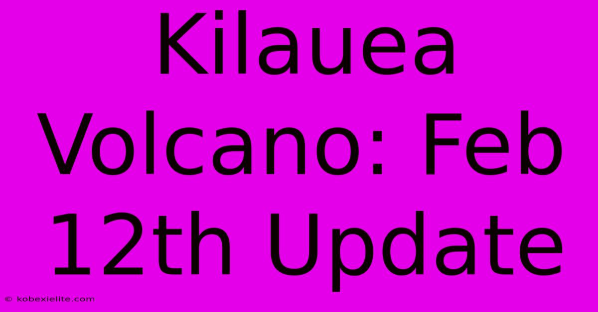 Kilauea Volcano: Feb 12th Update