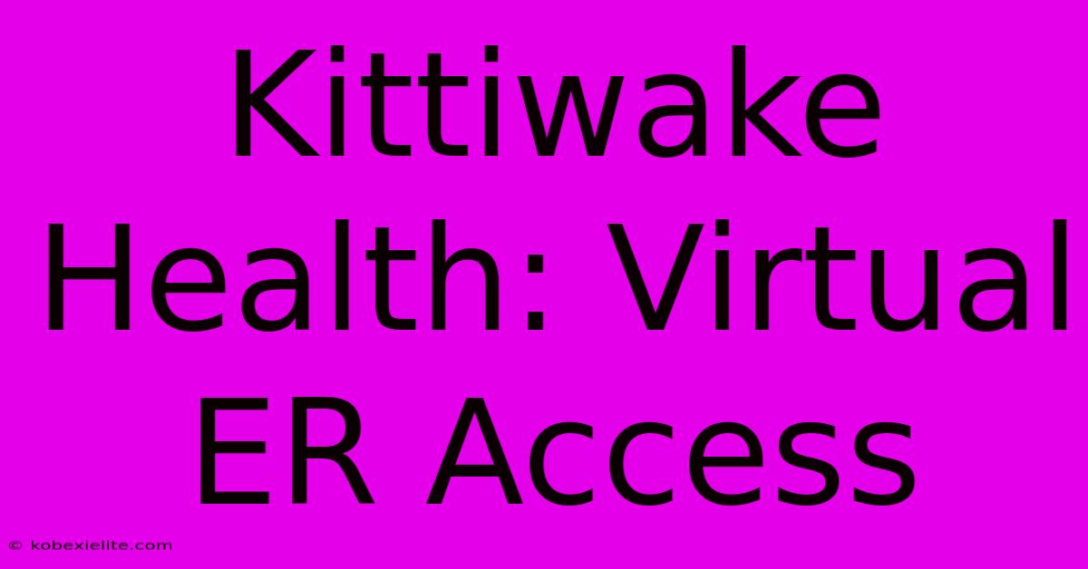 Kittiwake Health: Virtual ER Access