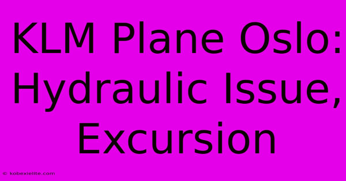 KLM Plane Oslo: Hydraulic Issue, Excursion