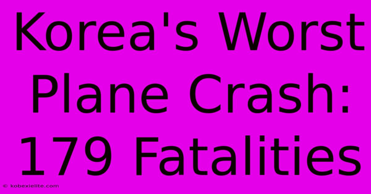 Korea's Worst Plane Crash: 179 Fatalities