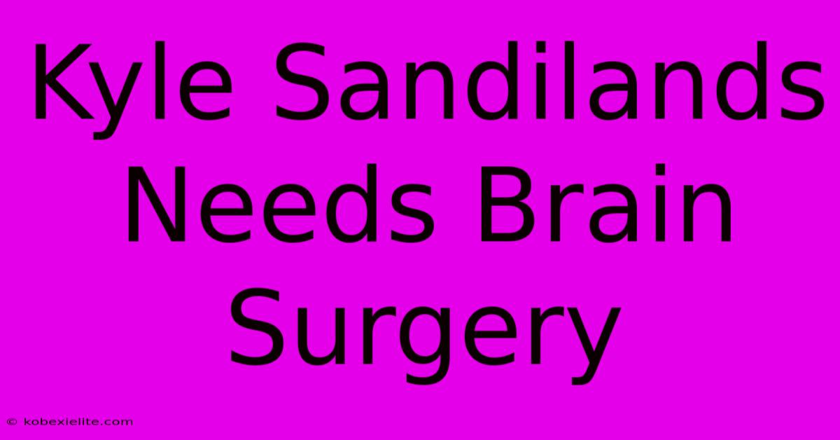 Kyle Sandilands Needs Brain Surgery