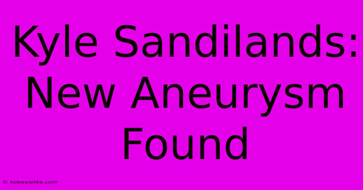 Kyle Sandilands: New Aneurysm Found