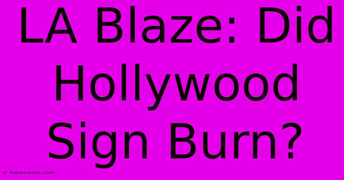 LA Blaze: Did Hollywood Sign Burn?