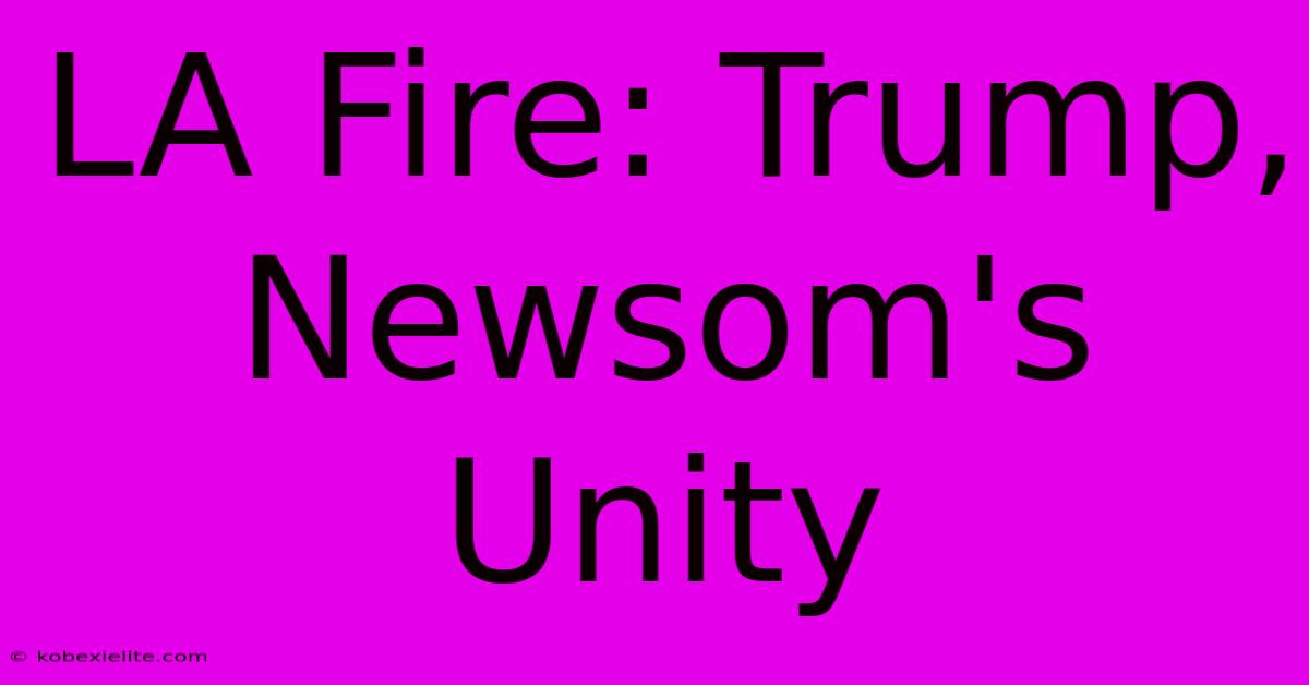 LA Fire: Trump, Newsom's Unity