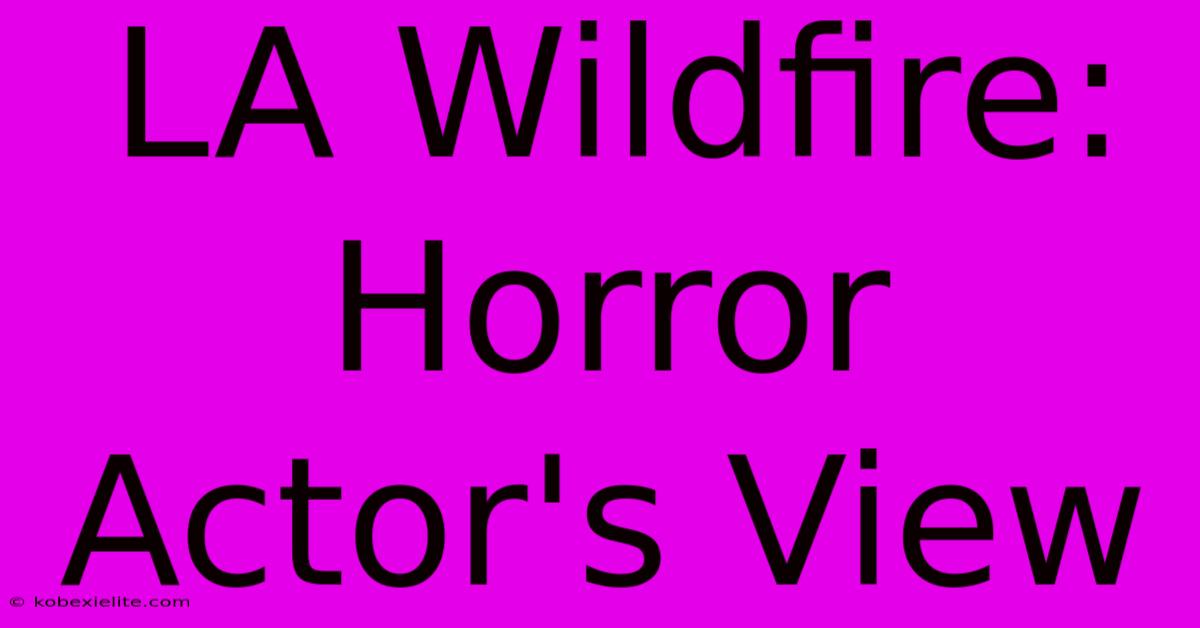 LA Wildfire: Horror Actor's View