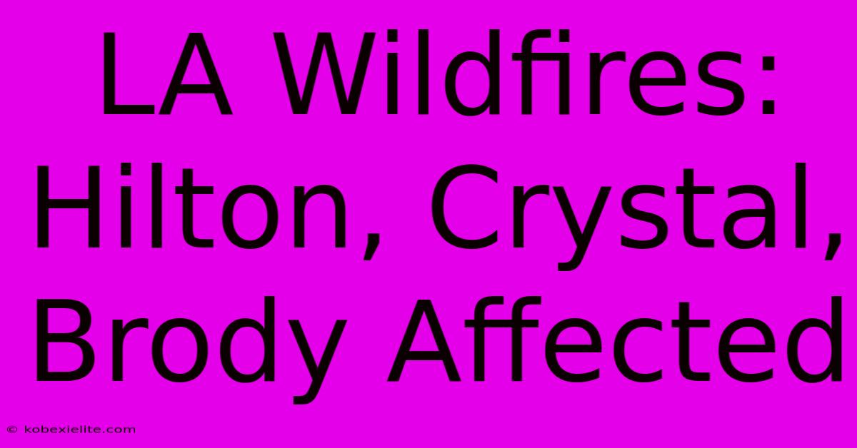 LA Wildfires: Hilton, Crystal, Brody Affected