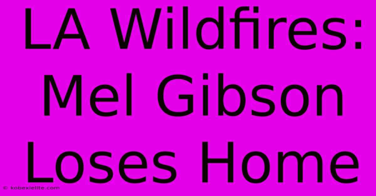 LA Wildfires: Mel Gibson Loses Home