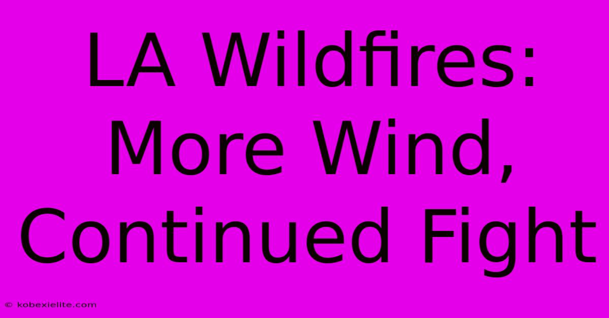 LA Wildfires: More Wind, Continued Fight