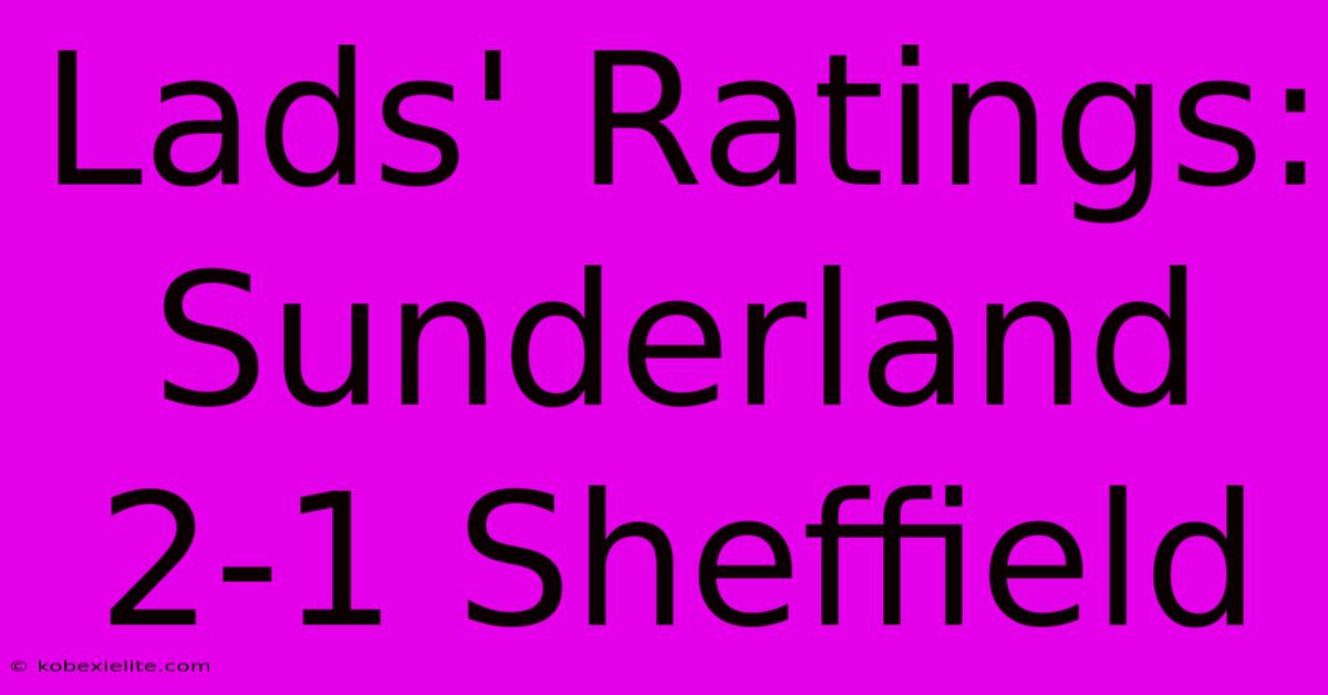 Lads' Ratings: Sunderland 2-1 Sheffield