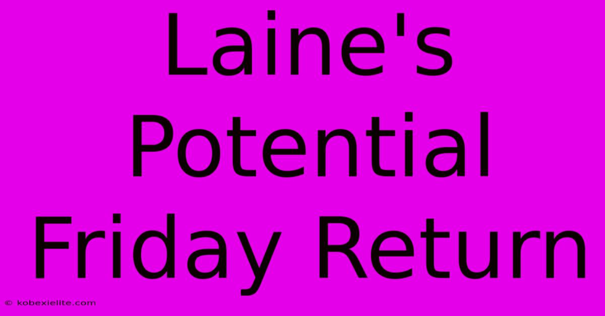 Laine's Potential Friday Return