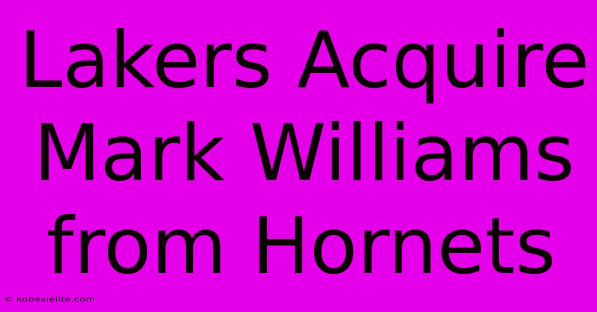 Lakers Acquire Mark Williams From Hornets