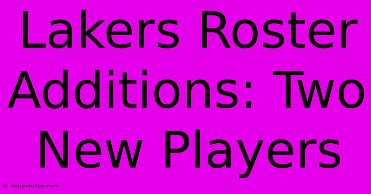 Lakers Roster Additions: Two New Players