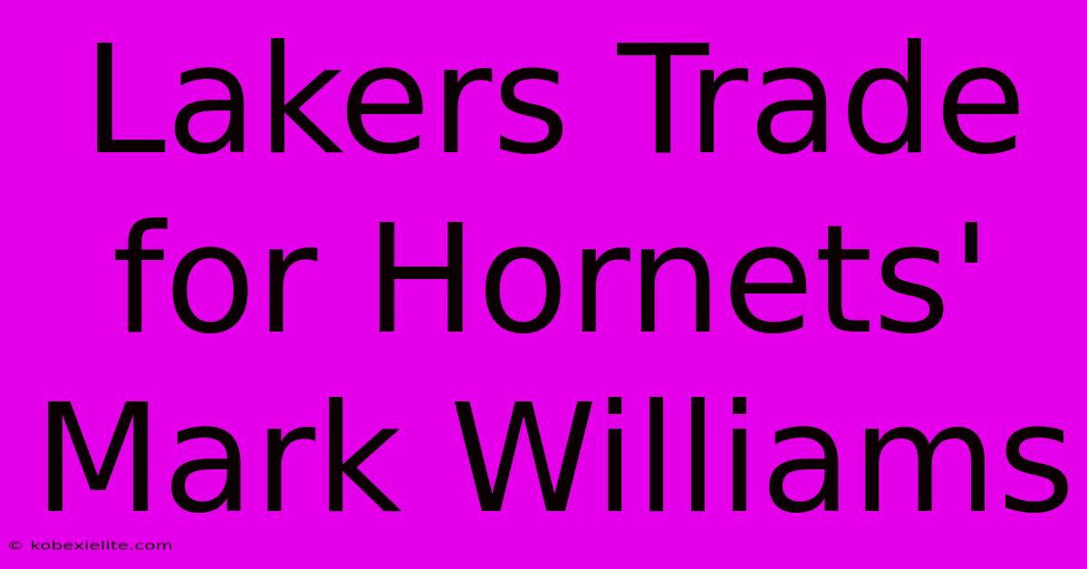 Lakers Trade For Hornets' Mark Williams