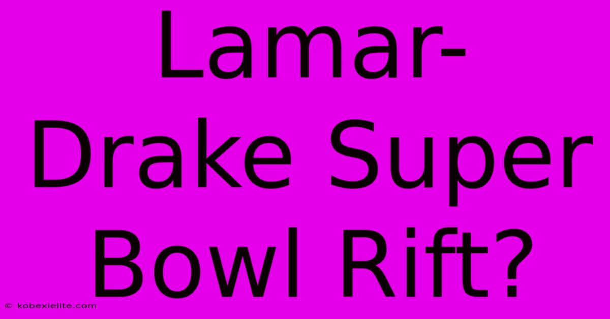 Lamar-Drake Super Bowl Rift?