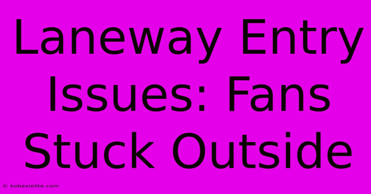 Laneway Entry Issues: Fans Stuck Outside